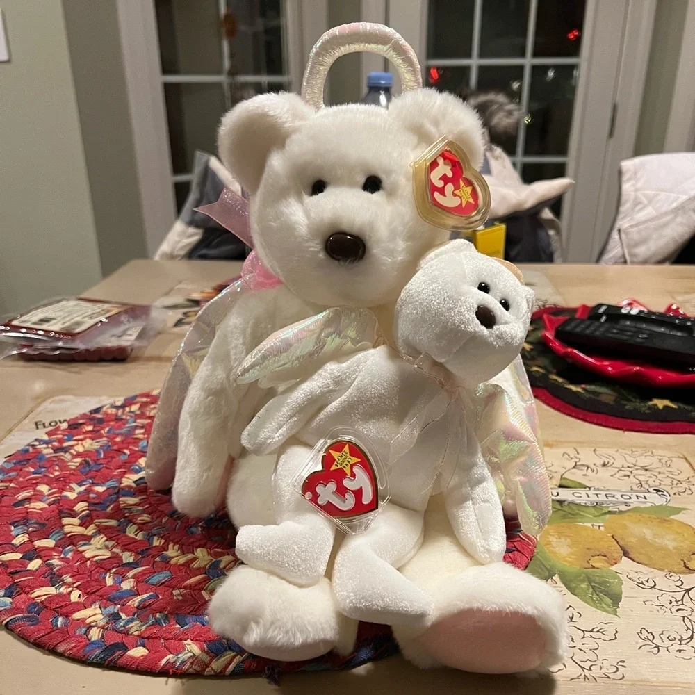 VERY RARE FIND Ty White “Halo” Beanie Baby and Buddy. 😇🪽